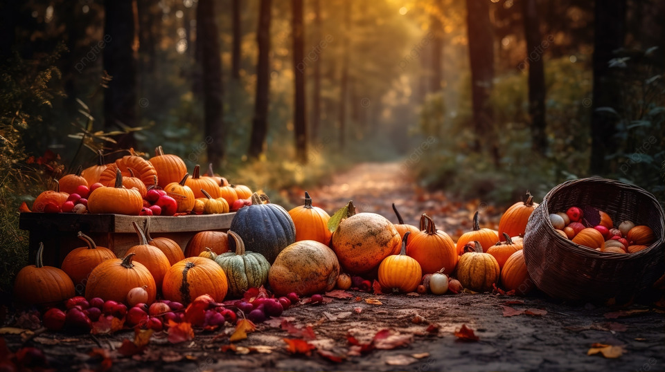 Zahrada tips pngtree-pumpkins-in-the-forest-on-a-path-with-sun-shining-on-image_2914263 Jak snadné je vypěstovat dýni, když znáte tuto starou techniku Ovoce a zelenina  Zálivka výsev Výběr místa Škůdci Sklizeň půda Pěstování Okopávání hnojení Dýně 